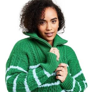 La ligne x target green cable knit turtleneck nwt